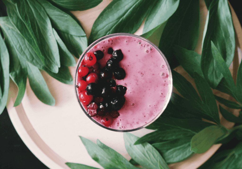 Berry smoothie represents holistic nutrition