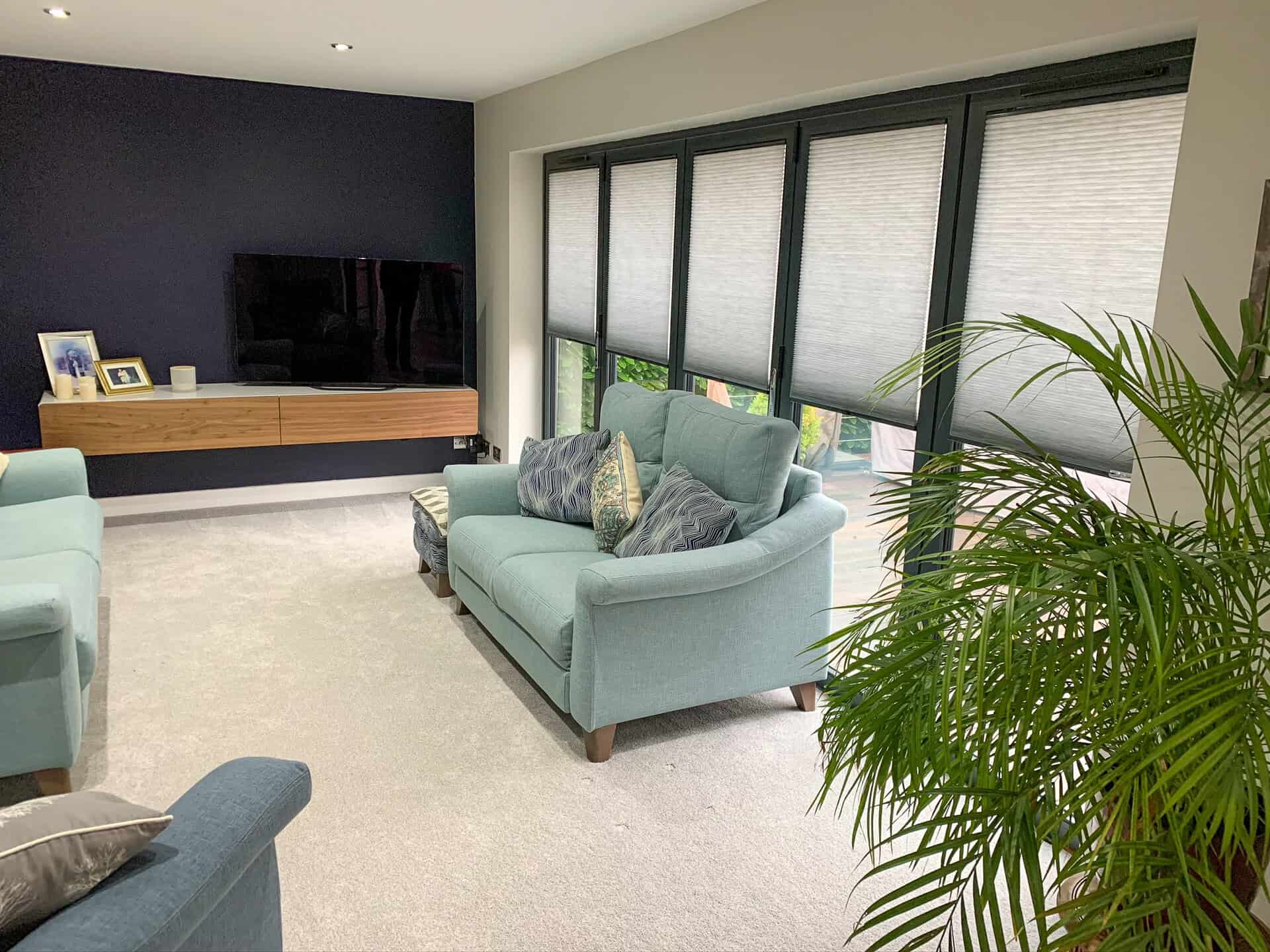 Bifold door pleated blind in Four Marks Hampshire