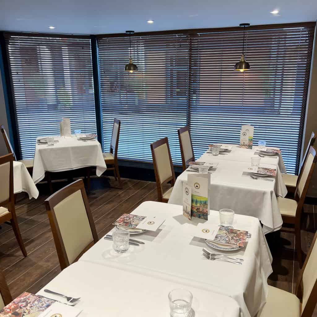 commercial wood venetian blinds to restaurant in Winchester Hampshire