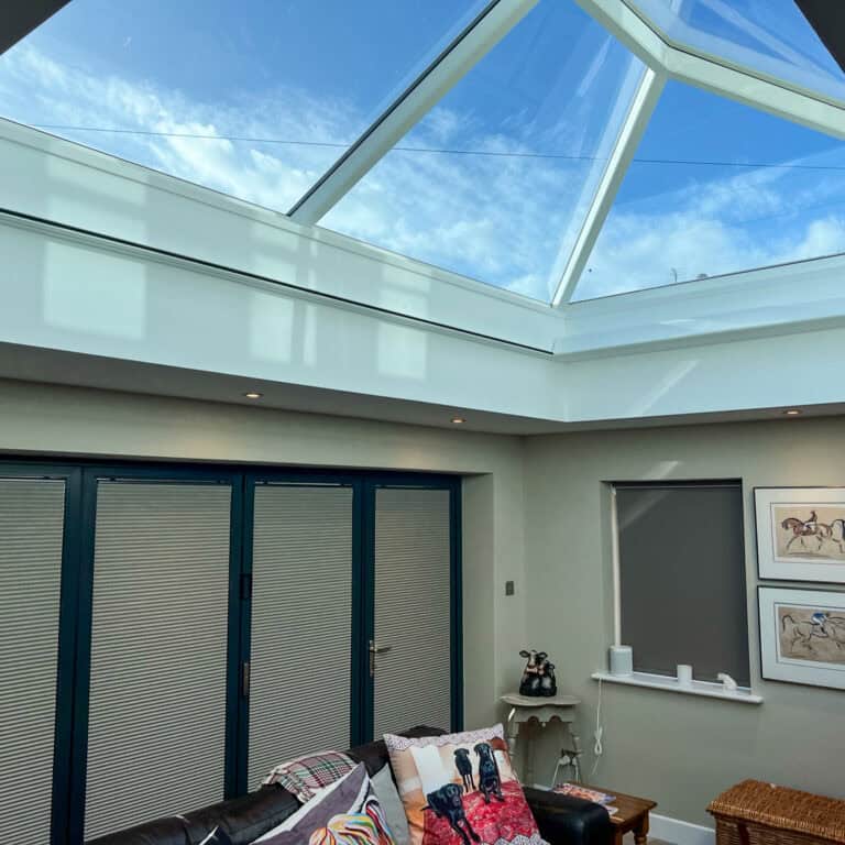 Orangery roof lantern blinds in Stockbridge Hampshire
