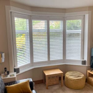 living room bay window shutters Eastleigh hampshire