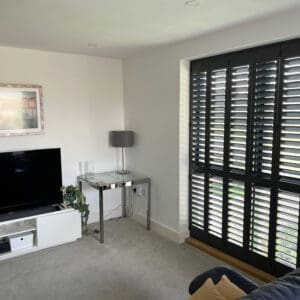 living room full height shutters Winchester Hampshire