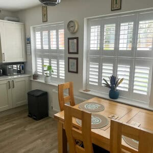 kitchen tier on tier shutters in a house in Wickham Hampshire