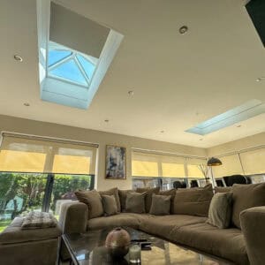 pleated roof lantern blinds installed in Hampshire home