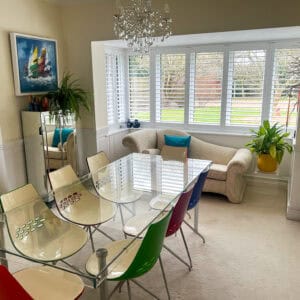full height blinds and shutters to dining room in romsey near southampton