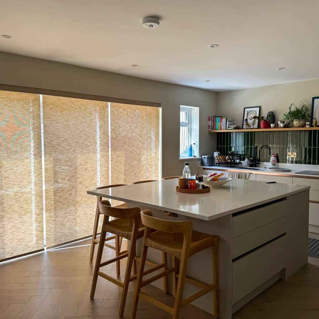 somfy motorised roller blinds to kitchen extension