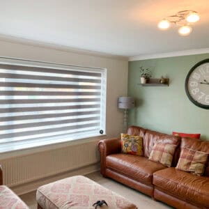 duorol blinds in living room for light and privacy