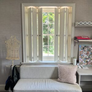 Made-to-measure window shutters fitted to sash windows in Alresford