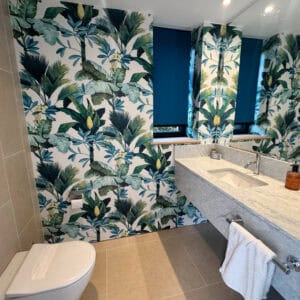 concealed blindspace boxes with roller blind in a downstairs cloakroom