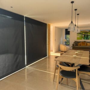 concealed blindspace motorised roller blinds to home extension in Chilcomb