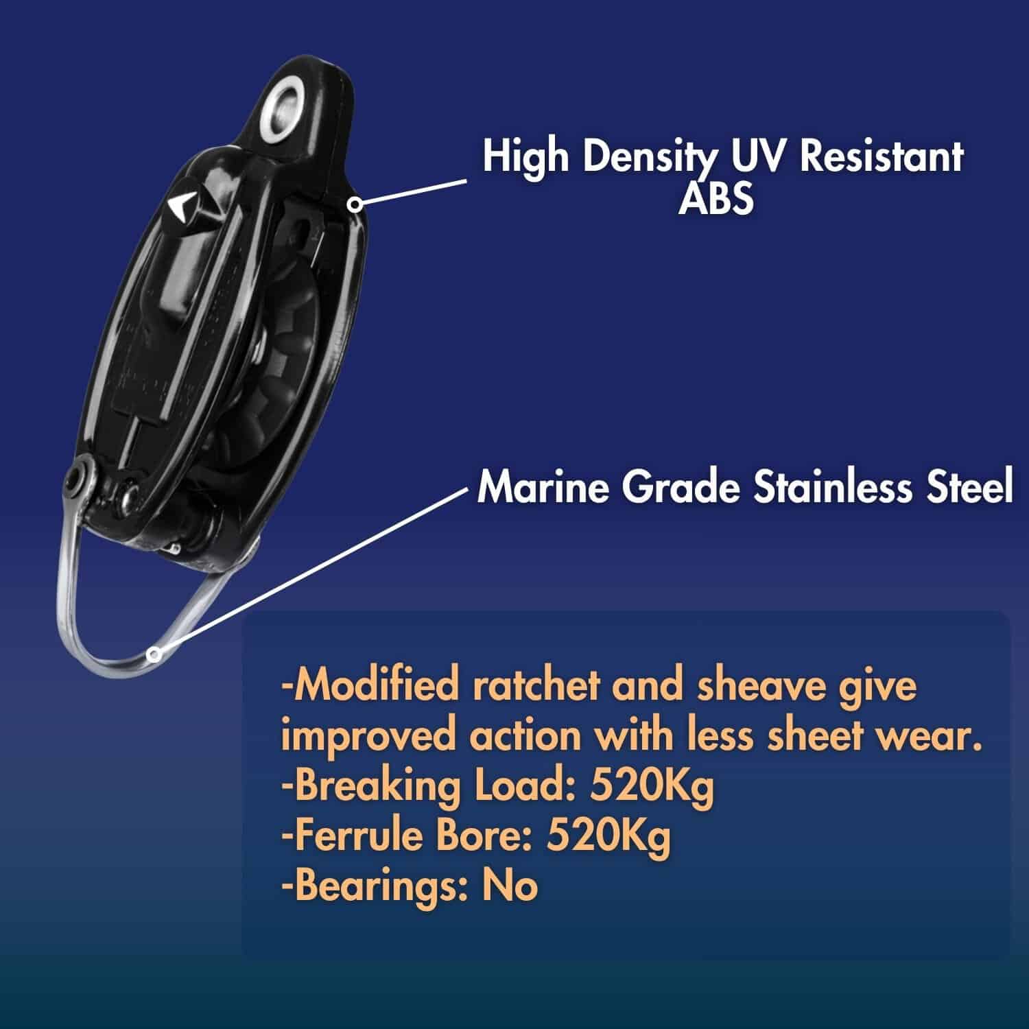High Density UV Resistant ABS Marine Grade Steel.