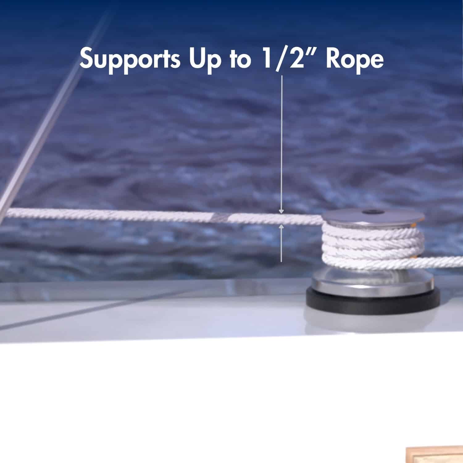 High-performance capstan for marine use, supports up to 1/2" rope, ideal for anchoring and mooring o.