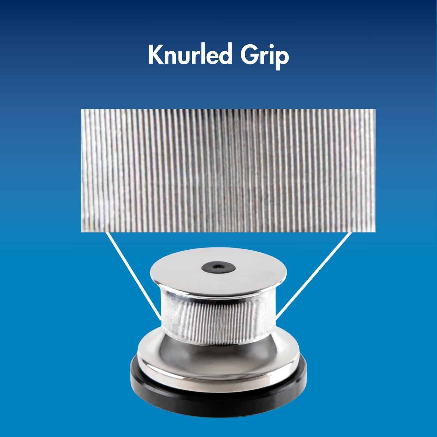 Marine windlass knurled capstan for secure rope handling.