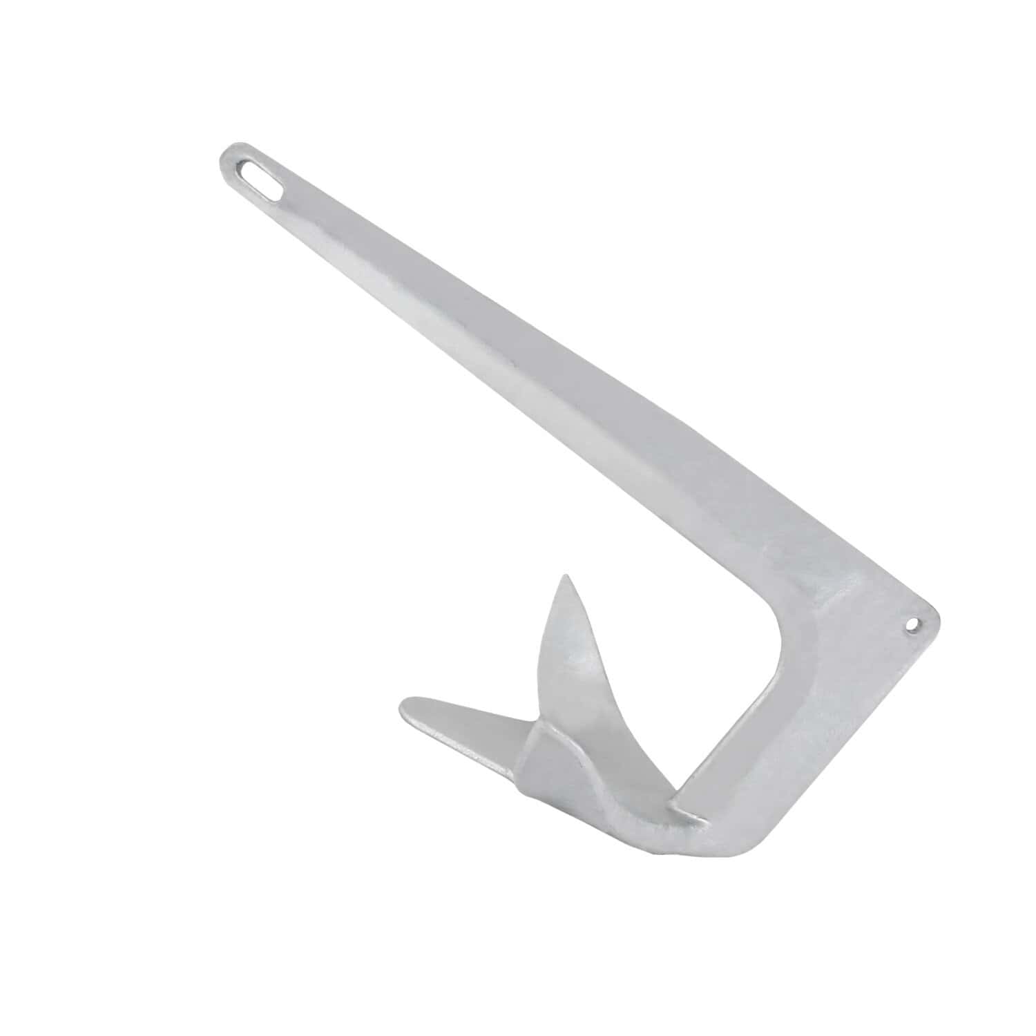 Bruce claw anchor in hot dip galvanised steel, matte grey finish, photographed on a white background