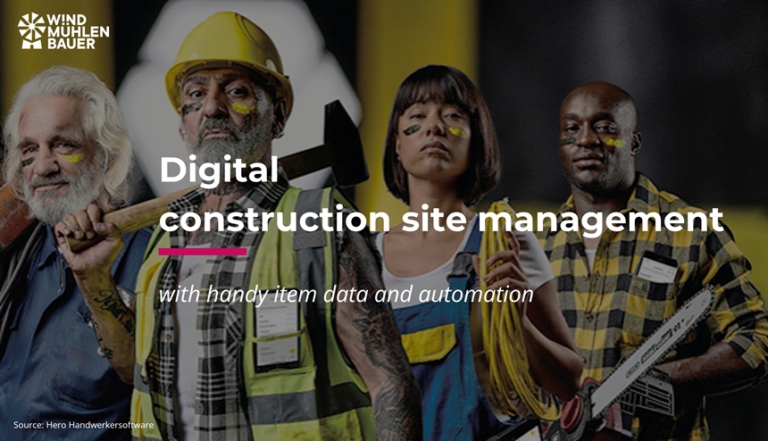 Digital construction site management with handy item data and automation