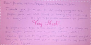 Thank you card from a 360 Dental Care patient