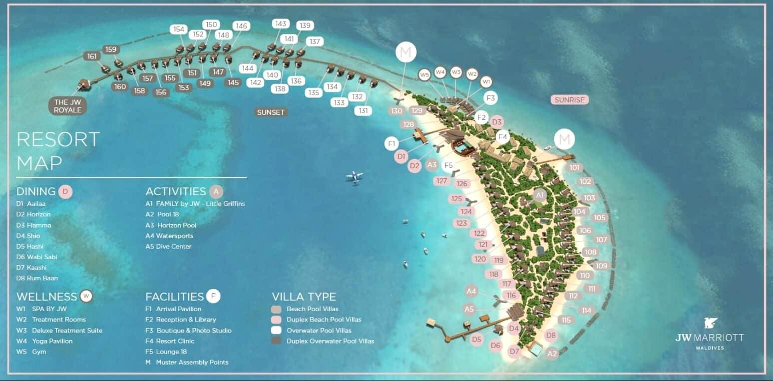 JW Marriott Maldives map