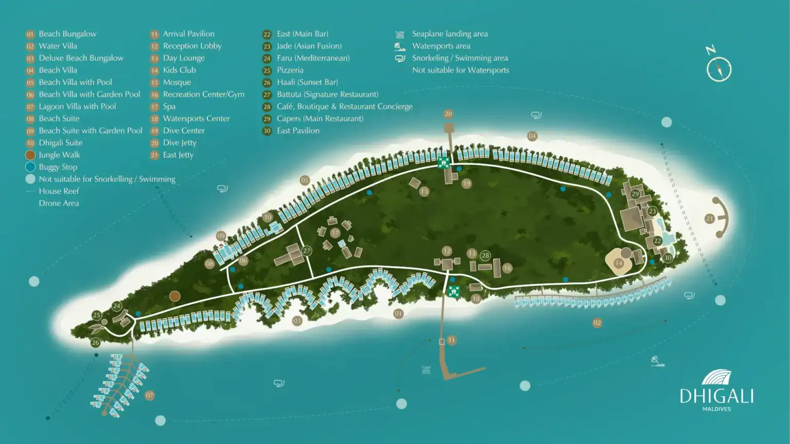 Dhigali Maldives -Map