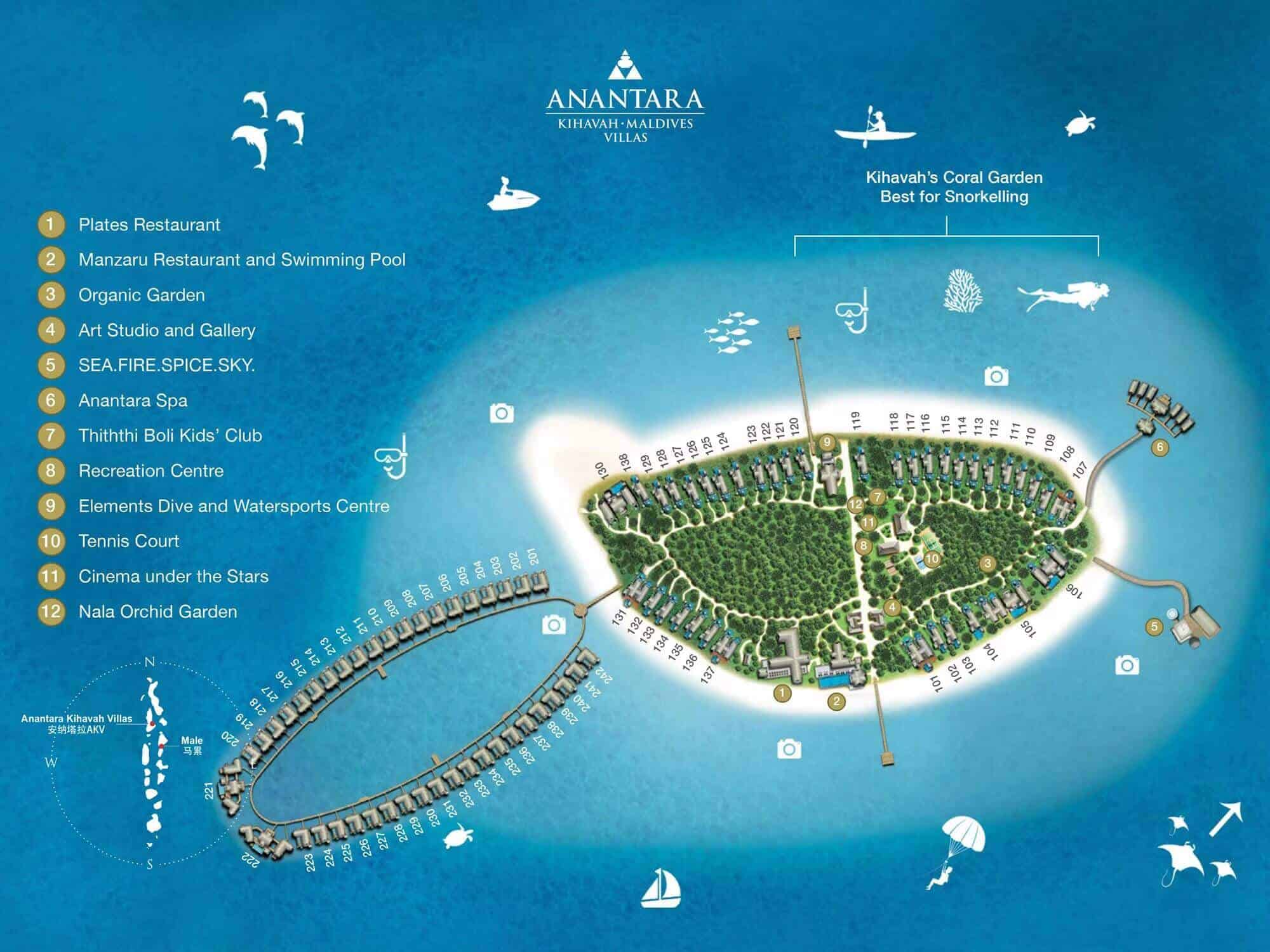 Anantara Kihavah Resort Map