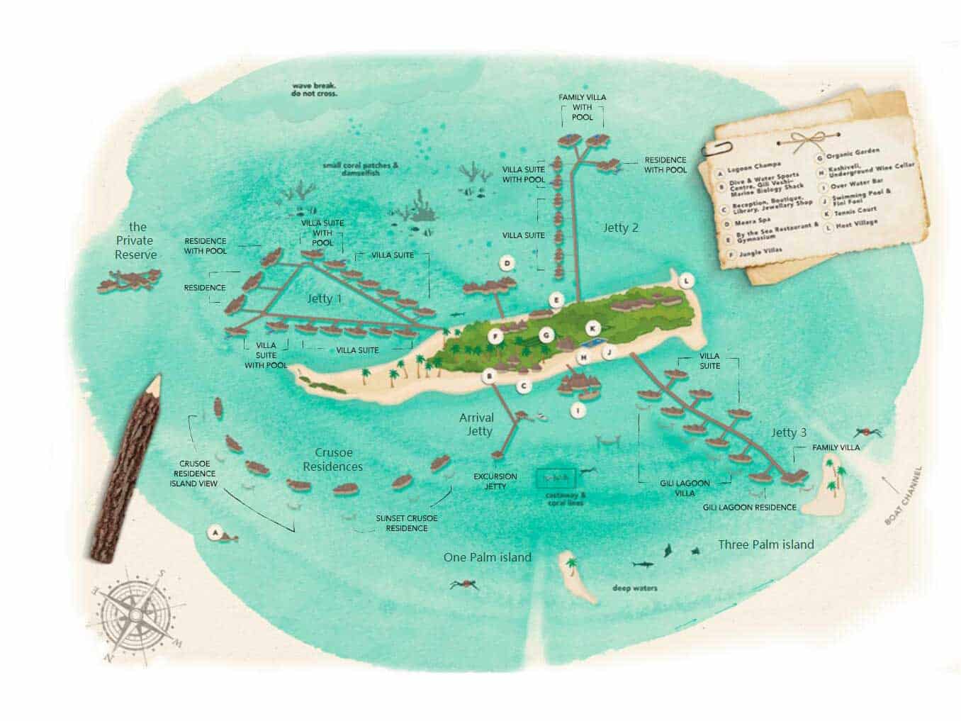 Gili Lankanfushi Maldives - Map