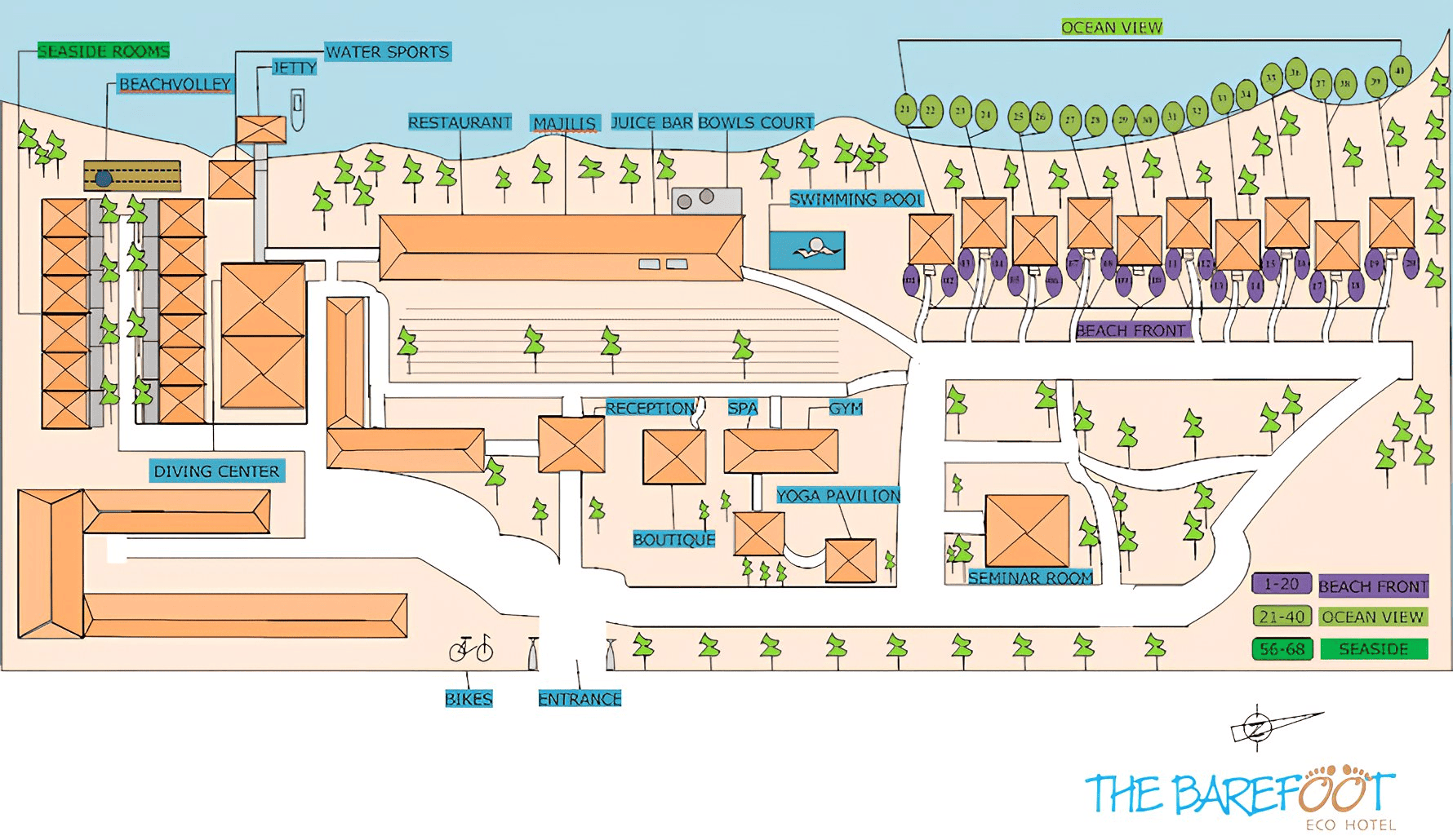 The barefoot eco hotel & villa - Map