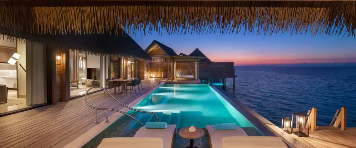 King Grand Overwater Villa with Pool, Two Queen Bedded Grand Overwater Villa with Pool