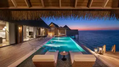 King Grand Overwater Villa with Pool, Two Queen Bedded Grand Overwater Villa with Pool