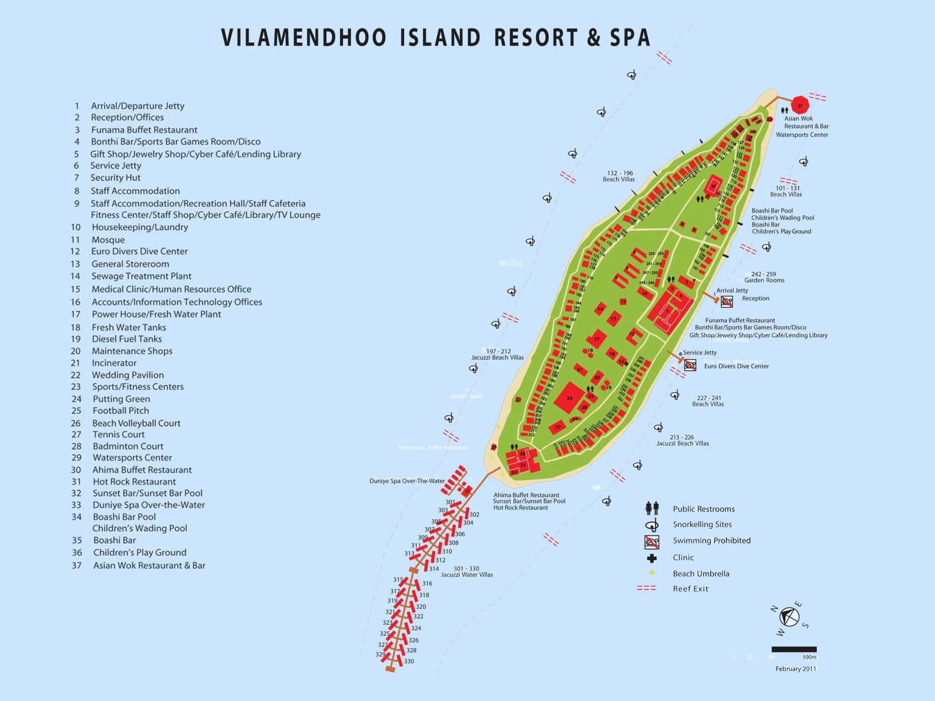 Vilamendhoo Island Resort - Map