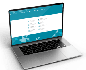 Bildungsmanagementsoftware ANTRAGO am Bildschirm eines Laptops