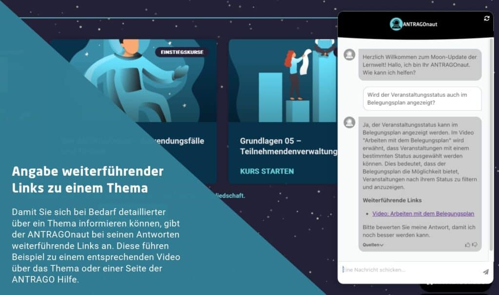 Entedecken Sie den ANTRAGOnauten 5 Angabe weiterführender Links ANTRAGOnaut