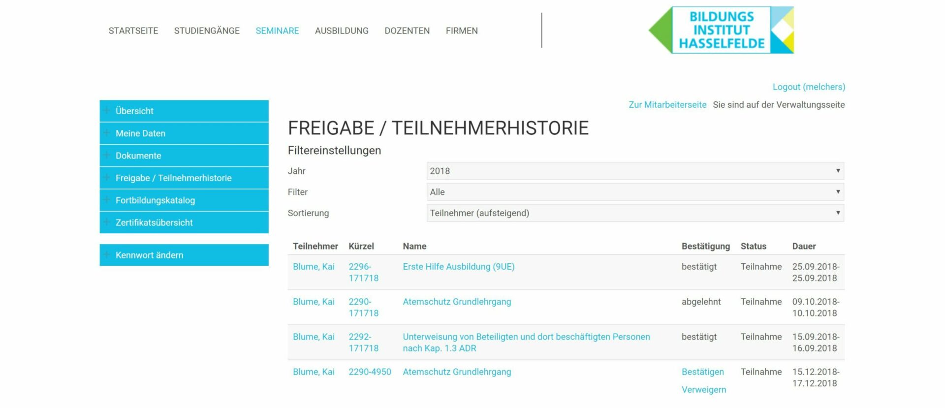 ANTRAGO firmenportal - Einblick
