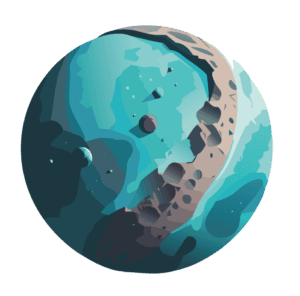 Dekorative Illustration eines blauen Planeten