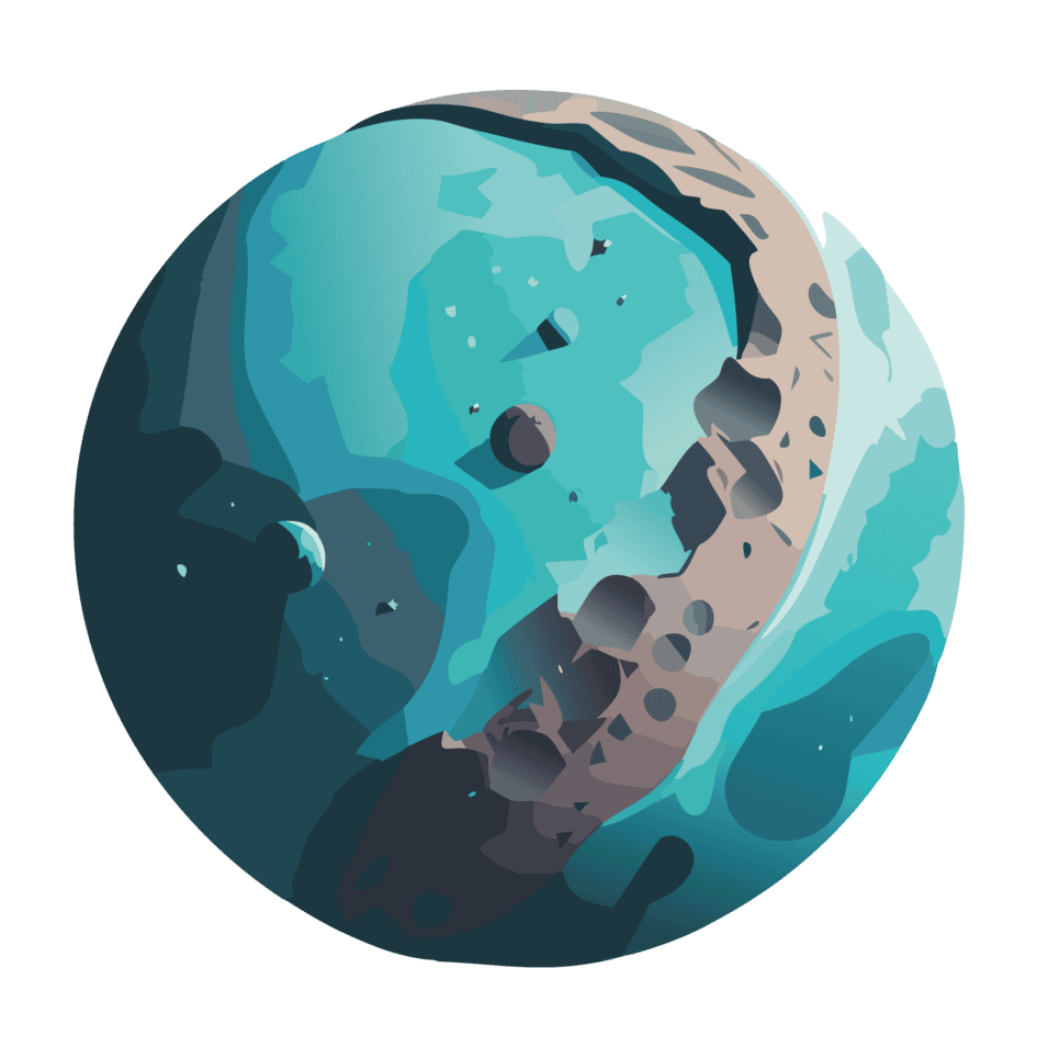 Dekorative Illustration eines blauen Planeten