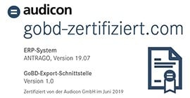zertifizierte GoBD Export Schnittstelle-ANTRAGO