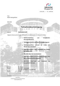 Zertifikat Jobcenter Wuppertal