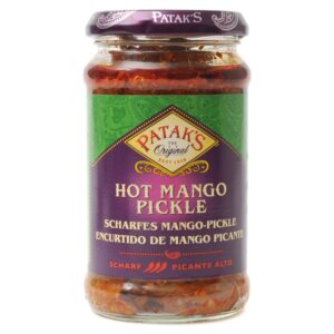 Asiatischer Hot Mango Pickle im Glas, asiatische Lebensmittel Online-Shop.