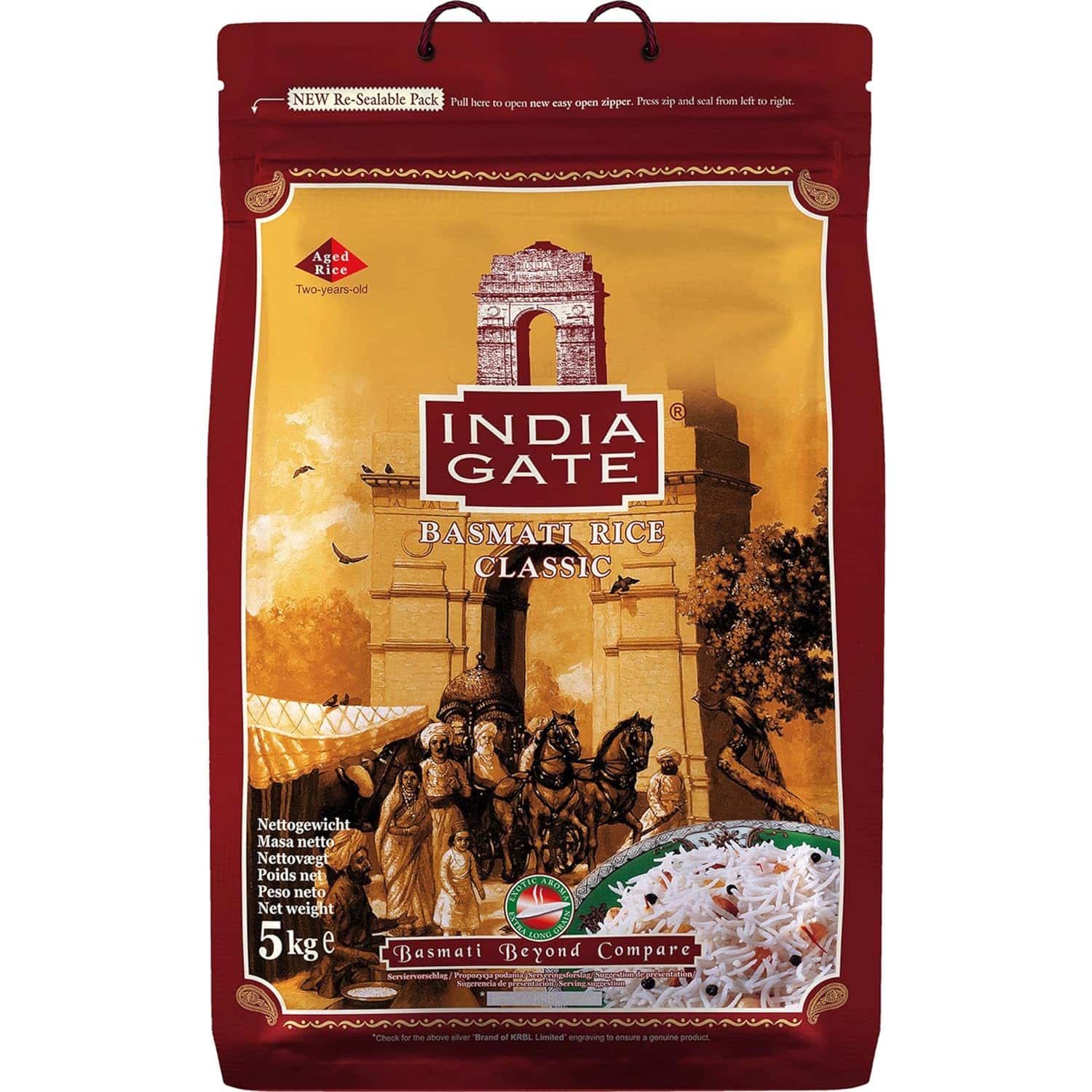 Asiatischer Lebensmittel Online-Shop, Basmati Reis 5kg, India Gate.