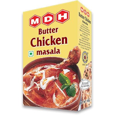 Asiatischer Lebensmittel Online-Shop, MDH Butter Chicken Masala Verpackung.