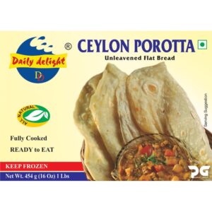 Asiatischer Lebensmittelladen mit Ceylon Porotta und Curry.