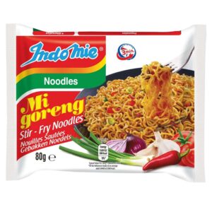 Indomie Mi Goreng Nudeln, asiatische Fertignudeln, schnelle Mahlzeit, 70g Packung.
