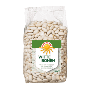 Asiatische Lebensmittel Online-Shop, weiße Witte Bonen in Packung.