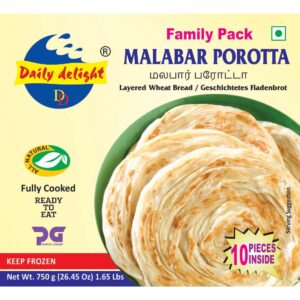 Asiatischer Lebensmittel Online-Shop, Malabar Parotta Familienpaket, gefroren, 10 Stück.