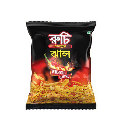 Asiatische Lebensmittel Online-Shop, RUCHI Chanachur Snack in Verpackung.