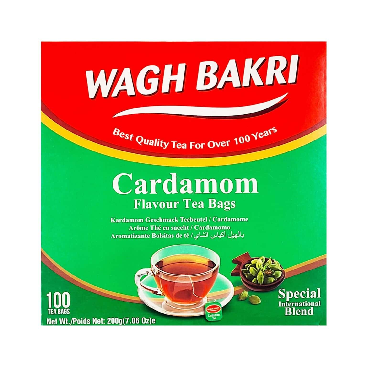 Kardamom Tee in Verpackung, asiatischer Lebensmittel Online-Shop.