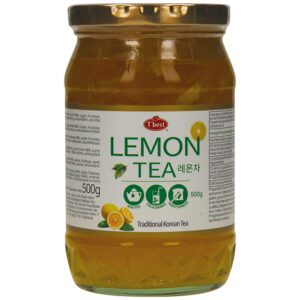 Asiatischer Zitronen Tee im Glas, asiatische Lebensmittel Online-Shop.