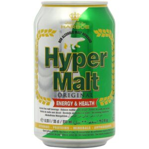 Asiatischer Lebensmittelladen, Hyper Malt Getränkedose, alkoholfrei, Energie & Gesundheit.