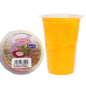 Nata De Coco Mango in transparent Becher, asiatischer Lebensmittel Online-Shop.