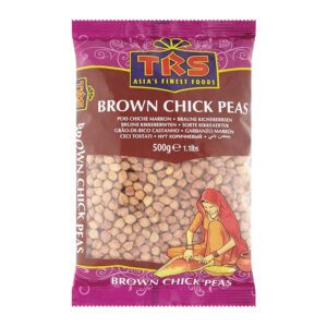 Asiatische Lebensmittel Online-Shop, braune Kichererbsen in Packung, 500g.