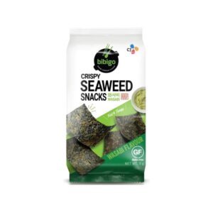 Asiatische Lebensmittel Online-Shop, BIBIGO Wasabi Seaweed 5g, knusprige Algen-Snacks.