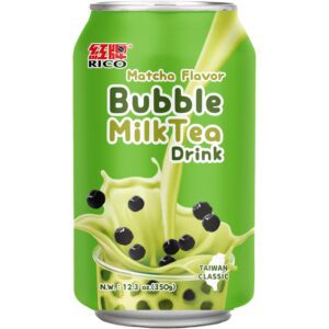 Asiatischer Bubble Milk Tea in Dose, Matcha Geschmack, Taiwan.